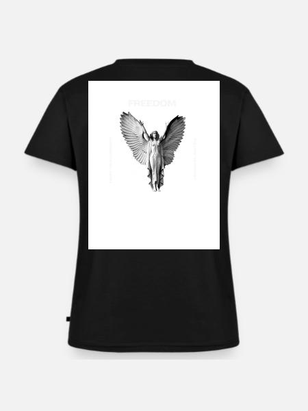 Freiheit - Frauen Premium Bio T-Shirt mit V-Ausschnitt - Schwarz