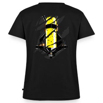Pompiers bouteille d’air comprimé - cadeau cool - T-shirt encolure en V Premium bio Femme - noir - Dos - AI Model Female 172 light (172cm)