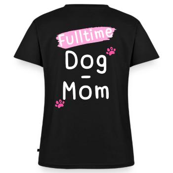Hund Hunde Frauchen Frauli Hundemama Welpen Spruch - Frauen Premium Bio T-Shirt mit V-Ausschnitt - Schwarz - Hinten - AI Model Female 172 light (172cm)