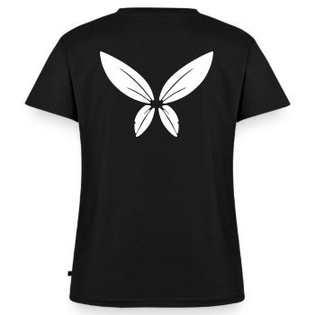 Ailes ailes des fées Ailes papillon - T-shirt encolure en V Premium bio Femme - noir - Dos - AI Model Female 172 light (172cm)