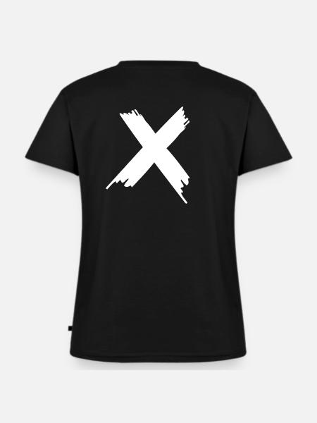 X - Frauen Premium Bio T-Shirt mit V-Ausschnitt - Schwarz