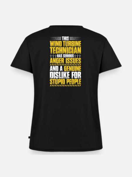 Servicetechniker Windenergieanlagen Windenergie - Frauen Premium Bio T-Shirt mit V-Ausschnitt - Schwarz