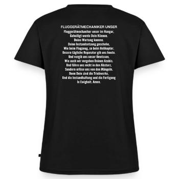 Fluggerätmechaniker Aircraft Mechanic - Frauen Premium Bio T-Shirt mit V-Ausschnitt - Schwarz - Hinten - AI Model Female 172 light (172cm)