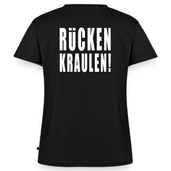 Sofort RÜCKEN KRAULEN! - Frauen Premium Bio T-Shirt mit V-Ausschnitt - Schwarz - Hinten - AI Model Female 172 light (172cm)