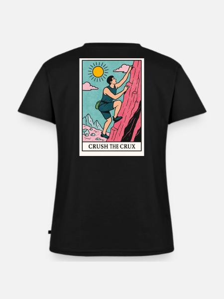 Abenteuerliches Boulder Motiv - Frauen Premium Bio T-Shirt mit V-Ausschnitt - Schwarz