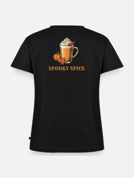 Spooky Spice Pumpkin Spice - Frauen Premium Bio T-Shirt mit V-Ausschnitt - Schwarz