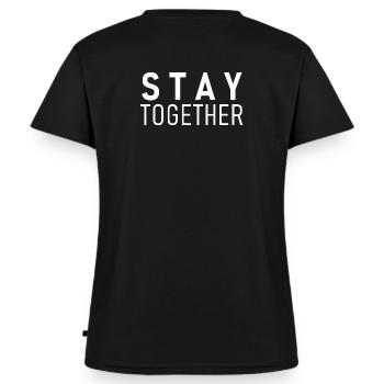 Stay Together - Frauen Premium Bio T-Shirt mit V-Ausschnitt - Schwarz - Hinten - AI Model Female 172 light (172cm)