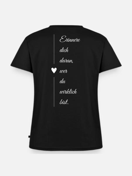 Wer bist du? - Frauen Premium Bio T-Shirt mit V-Ausschnitt - Schwarz