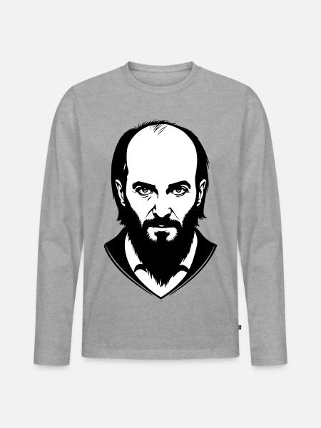 Tschetschenischer Held - Männer Premium Bio Langarmshirt - Grau meliert