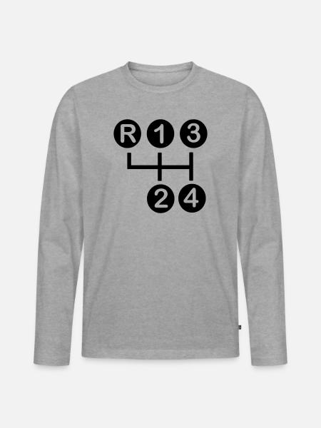 Getriebe 4-Gang - Männer Premium Bio Langarmshirt - Grau meliert