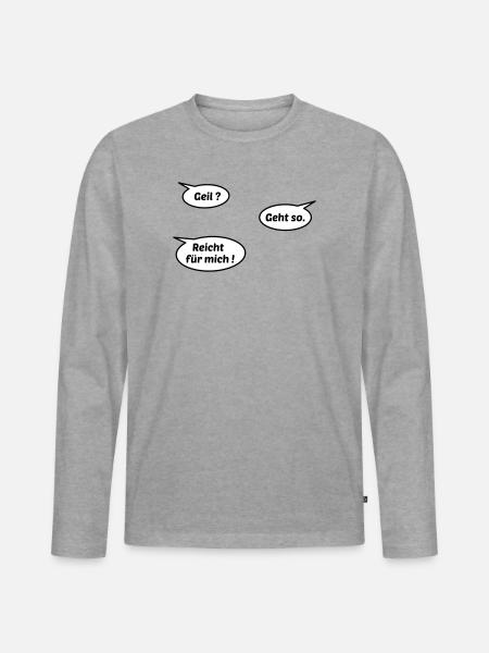 Geil reicht - Männer Premium Bio Langarmshirt - Grau meliert
