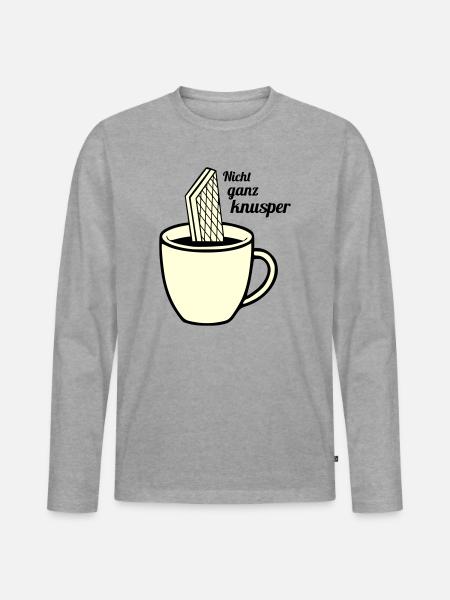 nicht ganz knusper - Männer Premium Bio Langarmshirt - Grau meliert