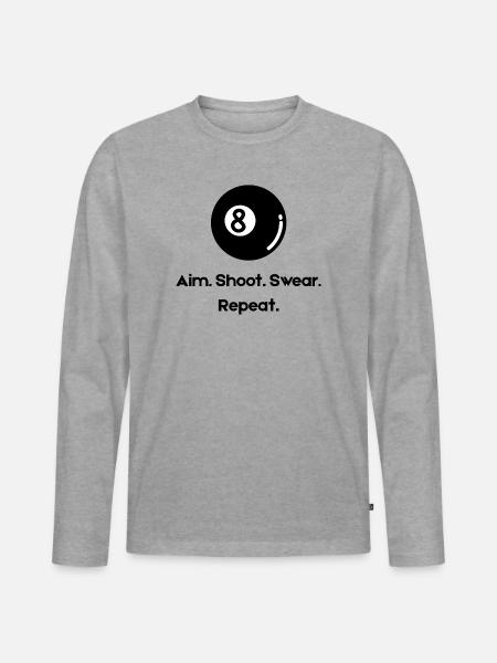 8 Ball - Billardball - Männer Premium Bio Langarmshirt - Grau meliert