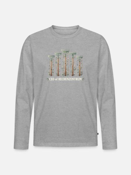 LEITER VOM RECHENZENTRUM - IT-Management - Männer Premium Bio Langarmshirt - Grau meliert