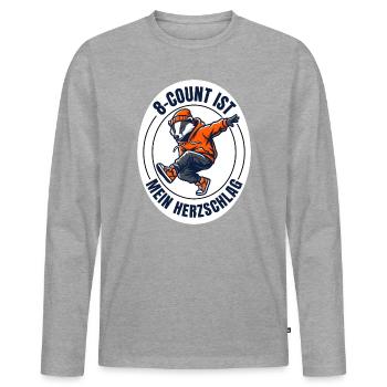 Breakdance B-Boy HipHop 8-Count Shirt - Männer Premium Bio Langarmshirt - Grau meliert - Vorne - Nico (187cm)