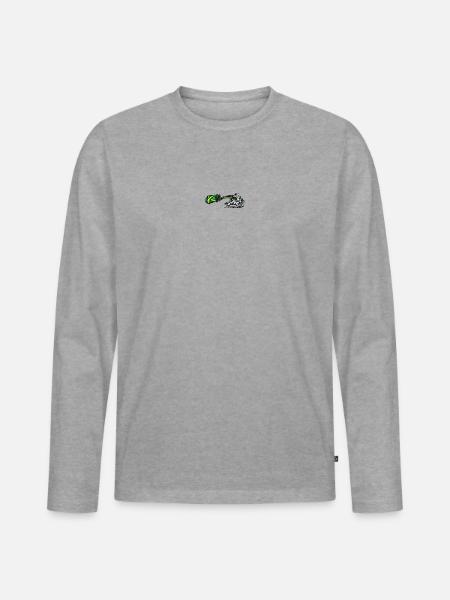 Asterix & Obelix Stickmotiv Idefix Mit Zaubertrank - Männer Premium Bio Langarmshirt - Grau meliert