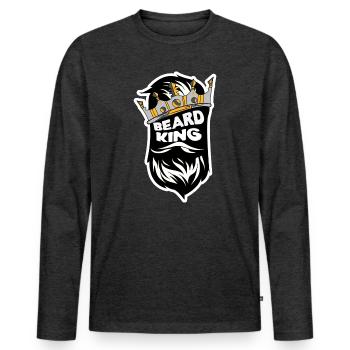 Beard Masculinity Statement Beard Hairstyle Beard Wearer - Men's Premium Organic Long Sleeve Shirt - heather anthracite - Front - Nico (187cm)