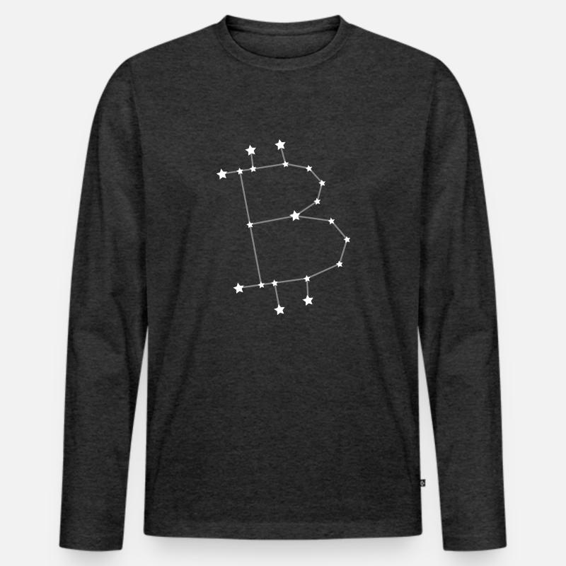 Sternzeichen Bitcoin BTC - Männer Premium Bio Langarmshirt - Anthrazit meliert