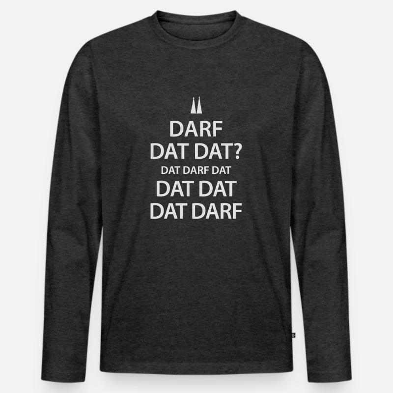 Darf dat dat? - Männer Premium Bio Langarmshirt - Anthrazit meliert