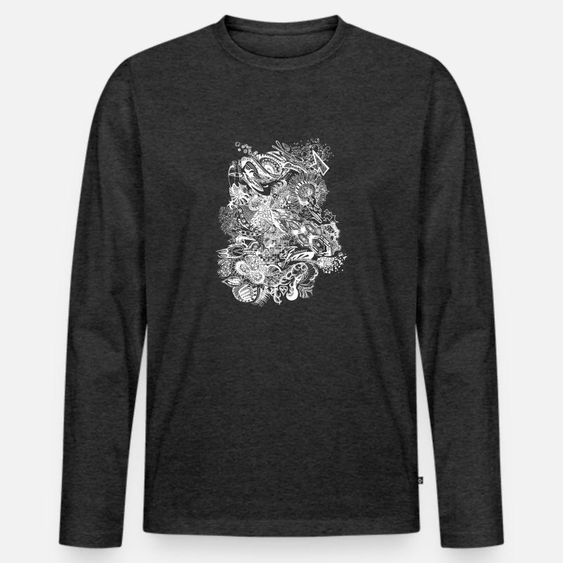 's doodle - Männer Premium Bio Langarmshirt - Anthrazit meliert