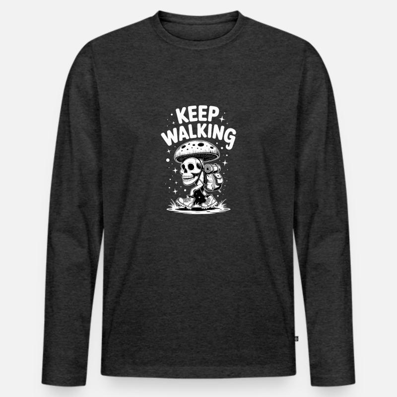 keep walking - Männer Premium Bio Langarmshirt - Anthrazit meliert