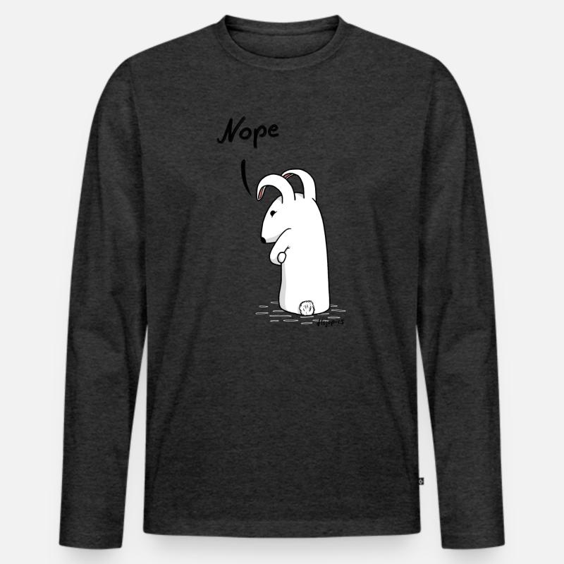 Grummelhase "Nope" - Männer Premium Bio Langarmshirt - Anthrazit meliert