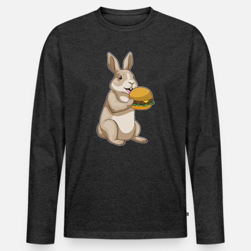 Hase Hamburger - Männer Premium Bio Langarmshirt - Anthrazit meliert