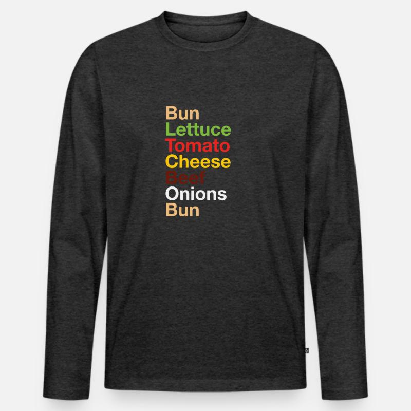 Cheeseburger - Männer Premium Bio Langarmshirt - Anthrazit meliert