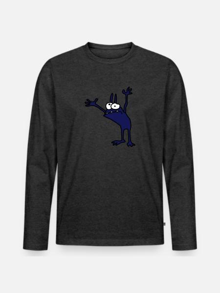Kobold - Männer Premium Bio Langarmshirt - Anthrazit meliert