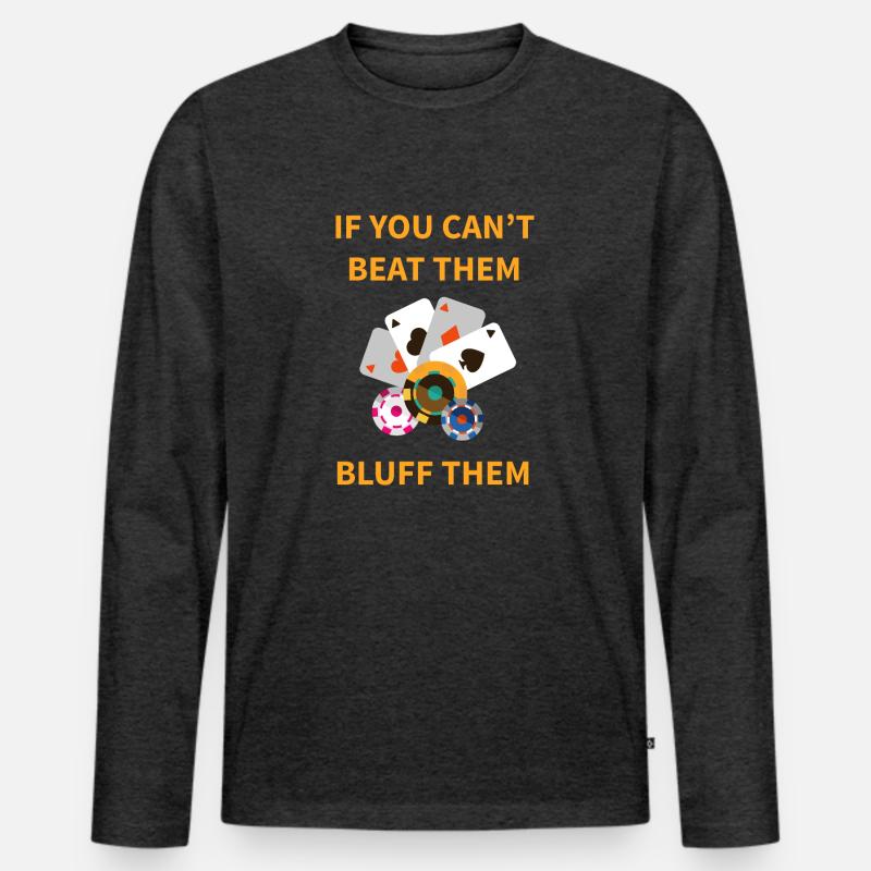 boardgame chess backgammon game night - Männer Premium Bio Langarmshirt - Anthrazit meliert
