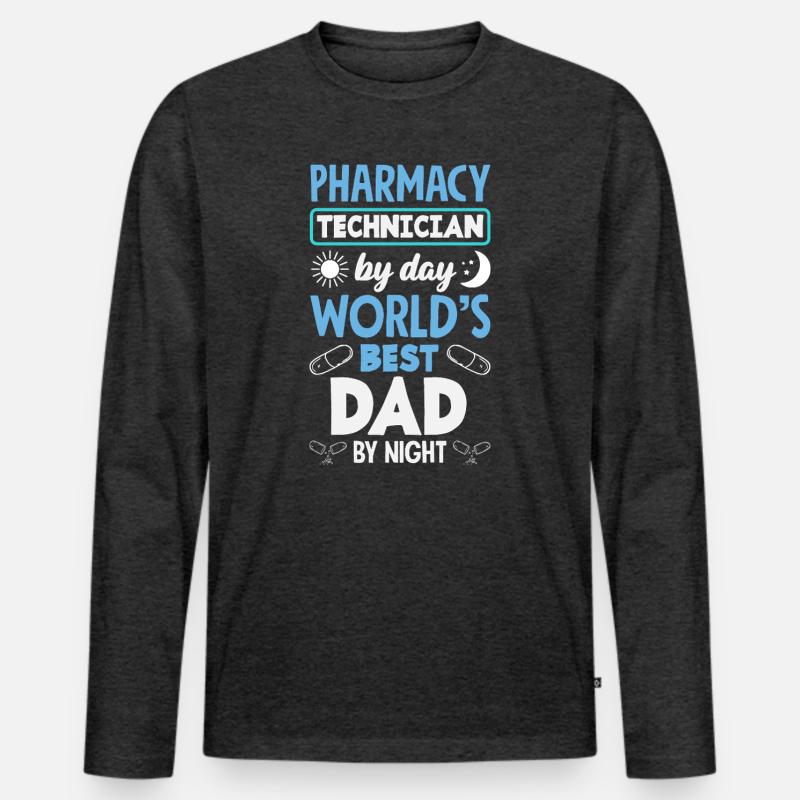 Apotheker Pharmazeutisch-technischer - Männer Premium Bio Langarmshirt - Anthrazit meliert