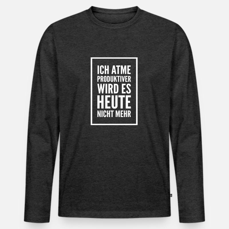 Lustiger Spruch - Männer Premium Bio Langarmshirt - Anthrazit meliert