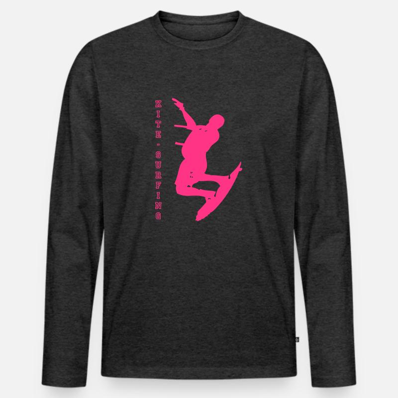kitesurfing - Männer Premium Bio Langarmshirt - Anthrazit meliert