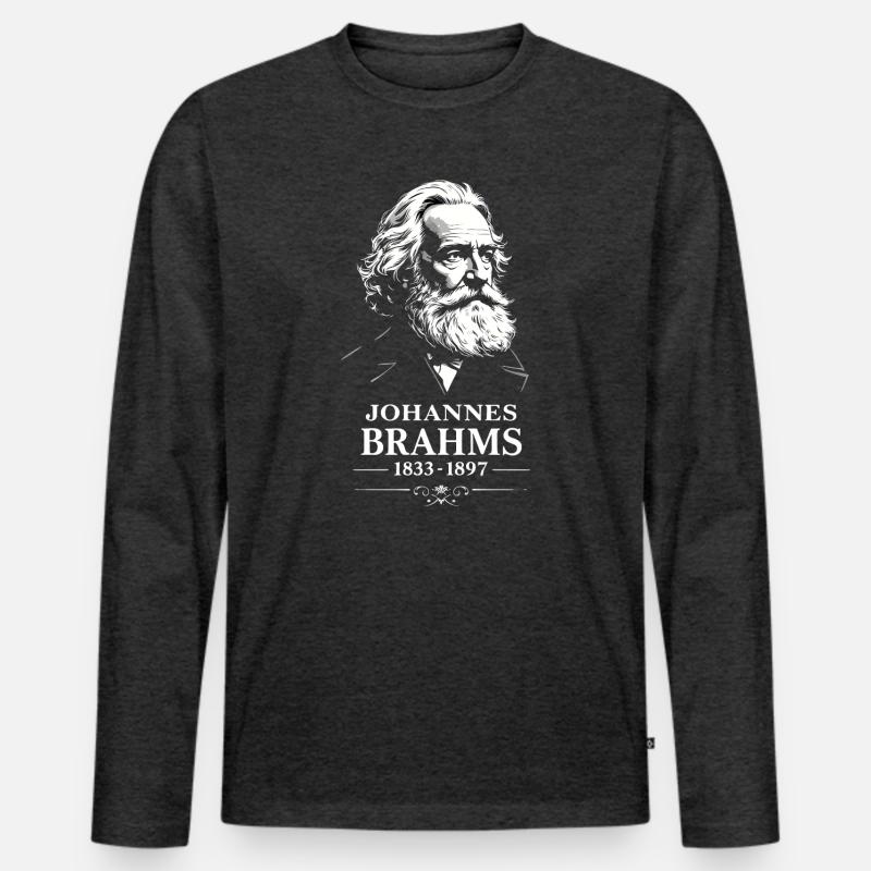 Johannes Brahms Komponist Dirigent Pianist - Männer Premium Bio Langarmshirt - Anthrazit meliert