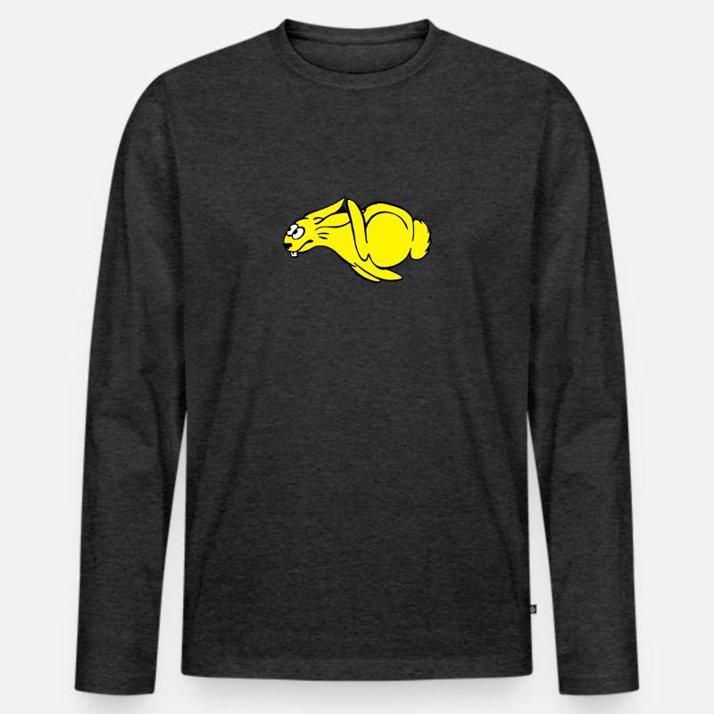 Quick Bunny - Männer Premium Bio Langarmshirt - Anthrazit meliert