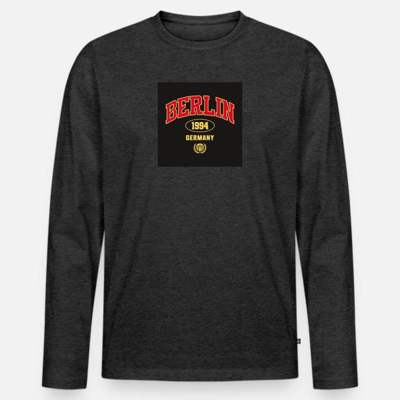 Berlin Retro 1994 Germany - Männer Premium Bio Langarmshirt - Anthrazit meliert