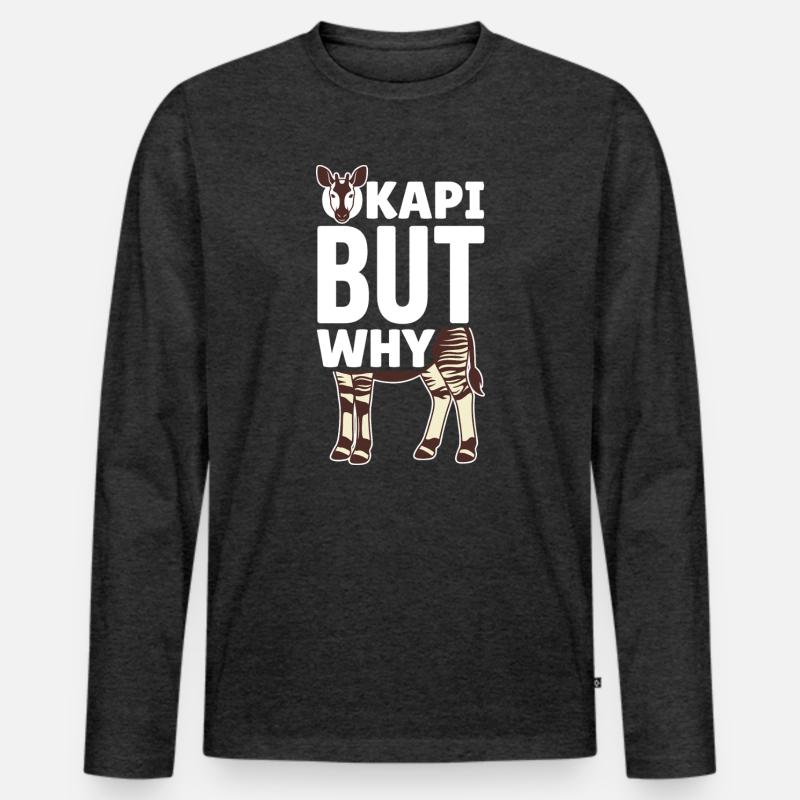 Okapi-liebhaber Okapi-tier Seltene Tierweltliebe - Männer Premium Bio Langarmshirt - Anthrazit meliert