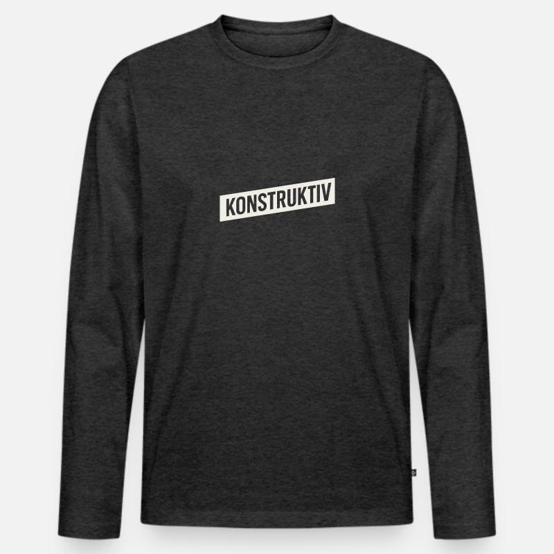 Konstruktiv - Männer Premium Bio Langarmshirt - Anthrazit meliert