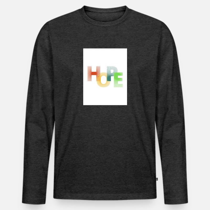 Hope Hoffnung - Männer Premium Bio Langarmshirt - Anthrazit meliert