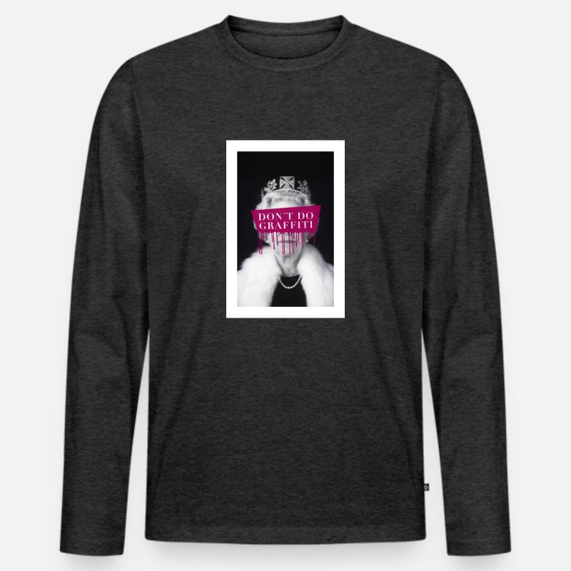 don't do graffiti Poster - Männer Premium Bio Langarmshirt - Anthrazit meliert