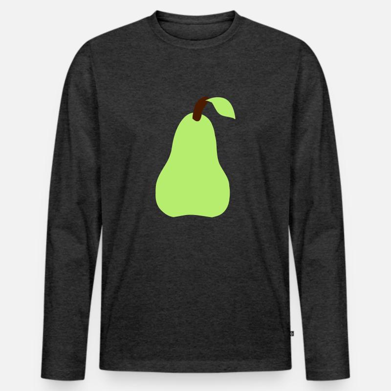 birne - Männer Premium Bio Langarmshirt - Anthrazit meliert