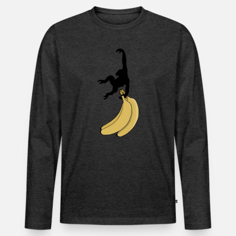 Affe will Banane - Männer Premium Bio Langarmshirt - Anthrazit meliert