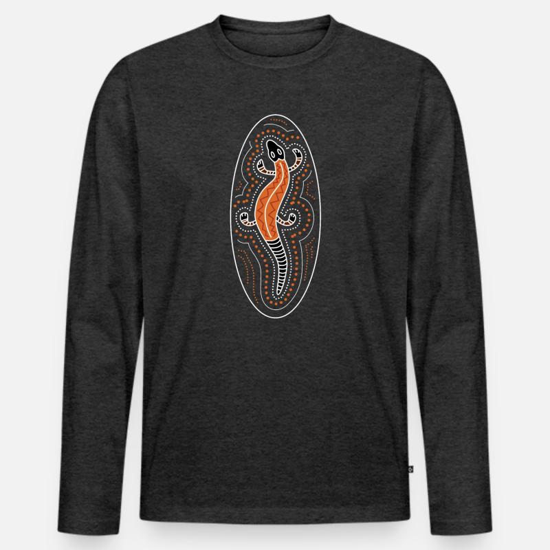 lizard - Männer Premium Bio Langarmshirt - Anthrazit meliert