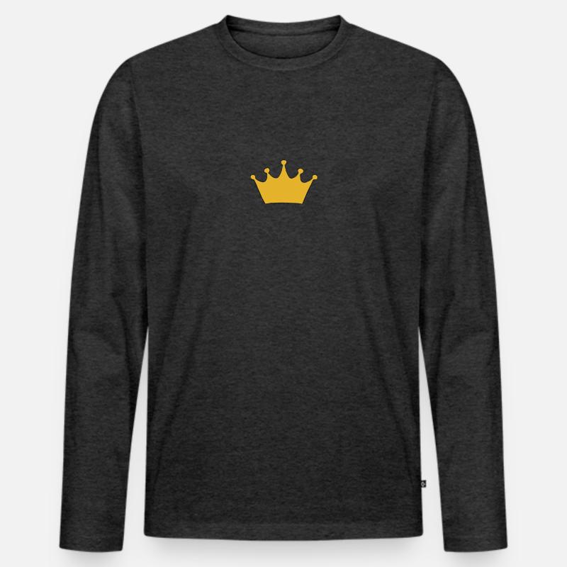 Krone - Männer Premium Bio Langarmshirt - Anthrazit meliert
