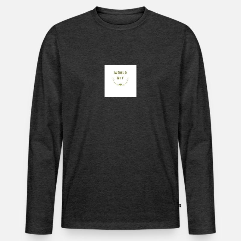 world nft - Männer Premium Bio Langarmshirt - Anthrazit meliert