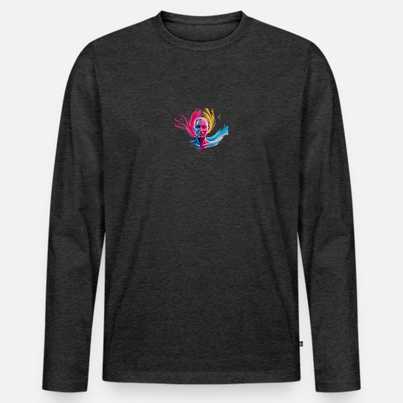 Evolve or Repeat - Männer Premium Bio Langarmshirt - Anthrazit meliert