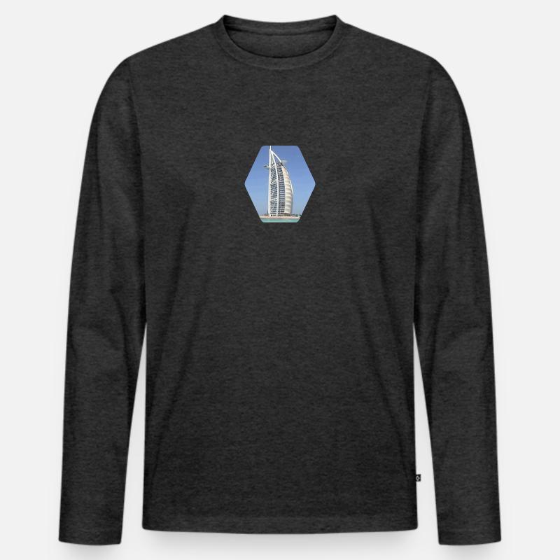 Burj al Arab - Dubai - Männer Premium Bio Langarmshirt - Anthrazit meliert