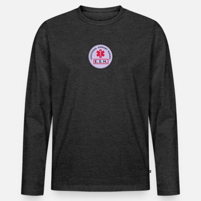 Emotional Support Human - Männer Premium Bio Langarmshirt - Anthrazit meliert