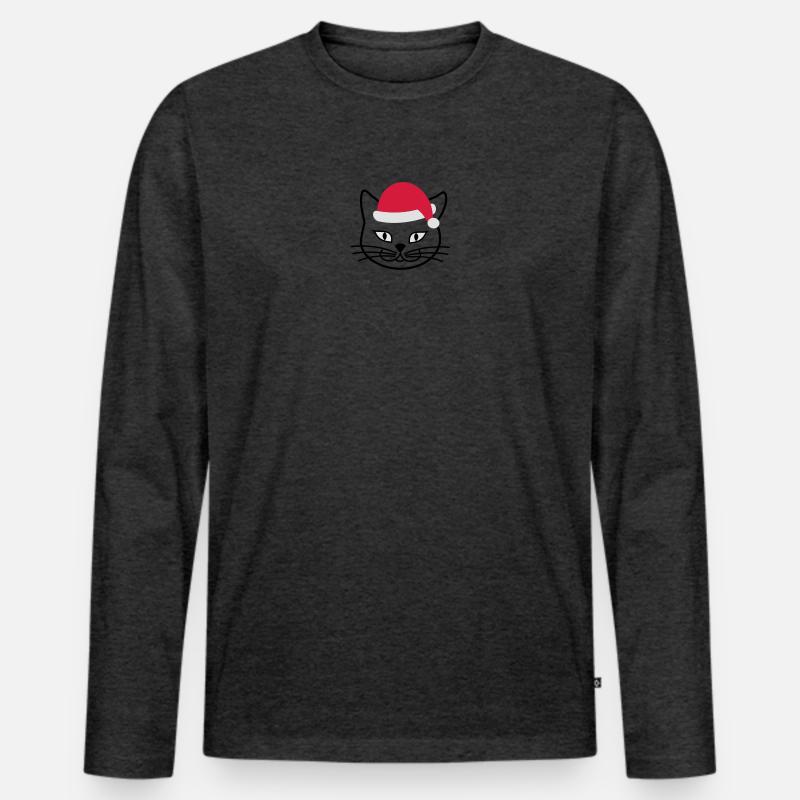 Nikolaus Kitteh - Männer Premium Bio Langarmshirt - Anthrazit meliert