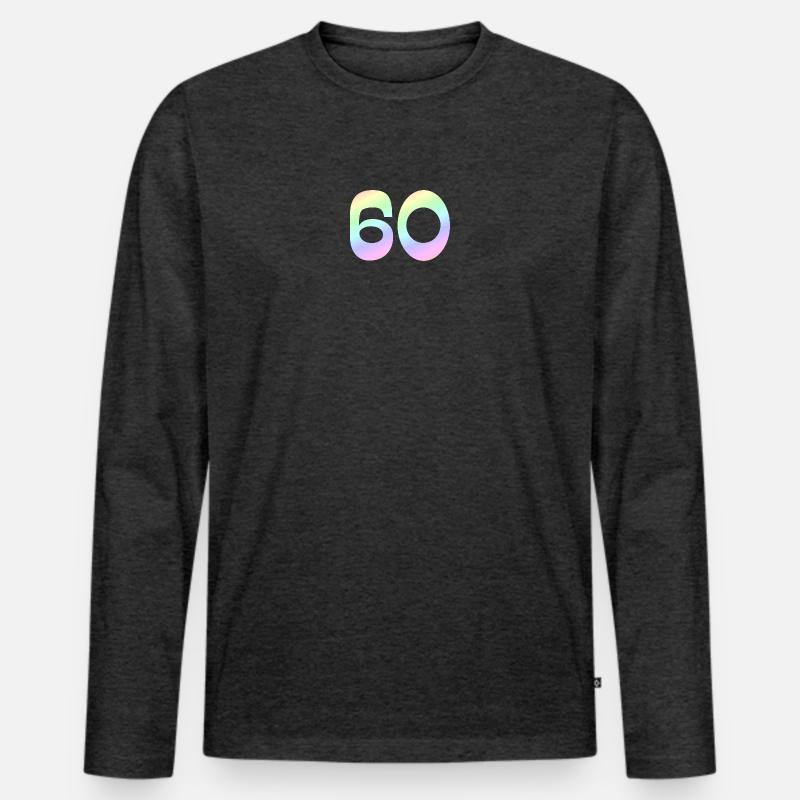 geschenkidee, 60 pastellfarbe - Männer Premium Bio Langarmshirt - Anthrazit meliert